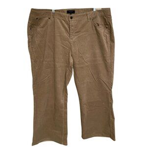 Talbot’s Plus Size Khaki Corduroy Signature Boot Cut Pants  Size 24 NWT